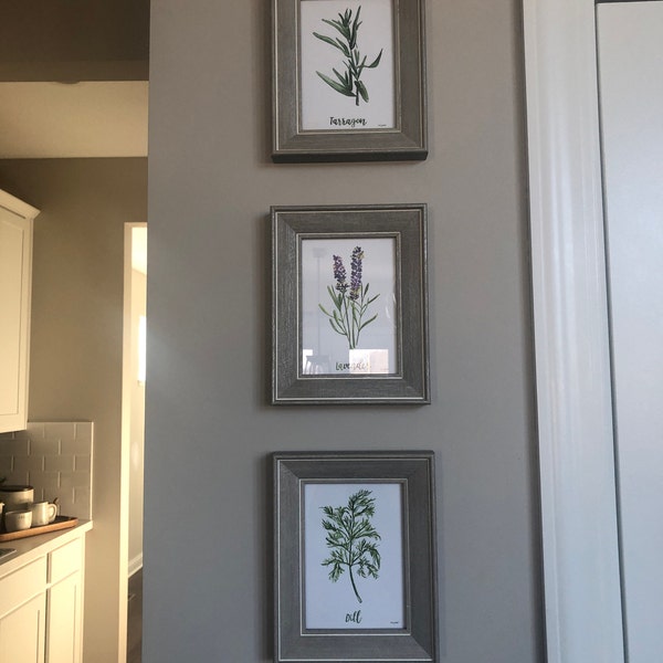 Set of 6 Herb Art Prints, Watercolor Painting, Herb Wall Art, Kitchen ...