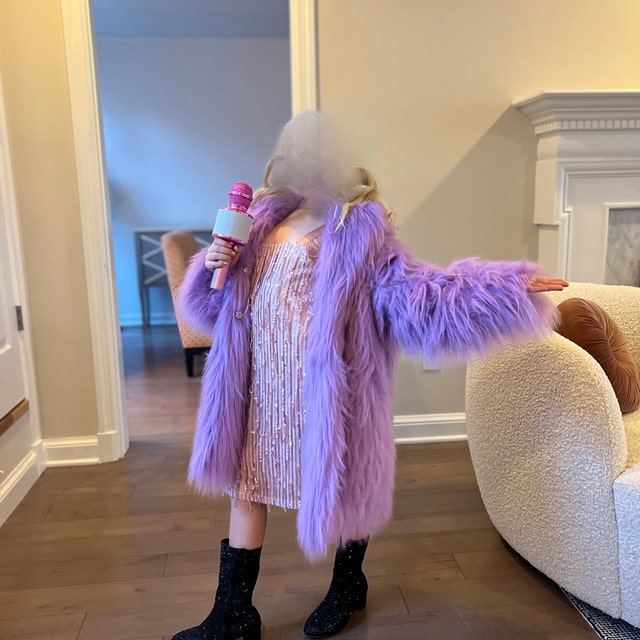 Purple Faux Fur Coat Womens | Midnight Wolf - SpiritHoods