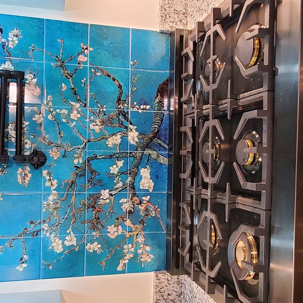 Carreau De Faïence Mural "Night With Her Train Of Stars" - Pour Cuisine Ou Salle De Bain