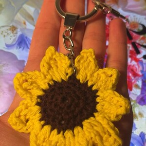 パターン:かぎ針編みのひまわりキーホルダーパターン、あみぐるみ