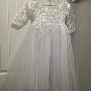 Elegant A-Line Bow Ruffle Junior Bridesmaid Dresses Dusty Blue