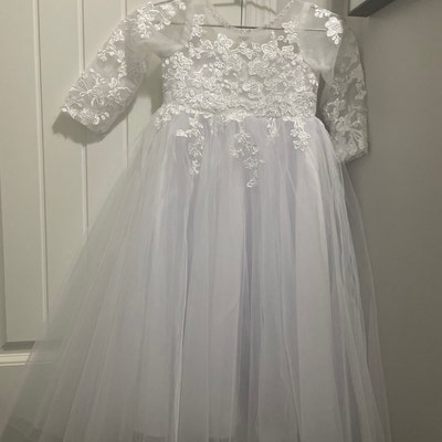 Ball-gown/princess Flower Girl Dress Satin 3/4 Sleeve - Etsy