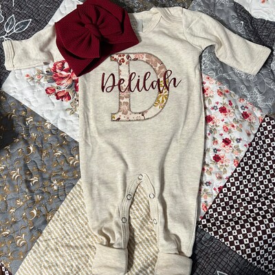 Beautiful Printed Romper In Blended Stuff With Cap For Baby Girls main image 0