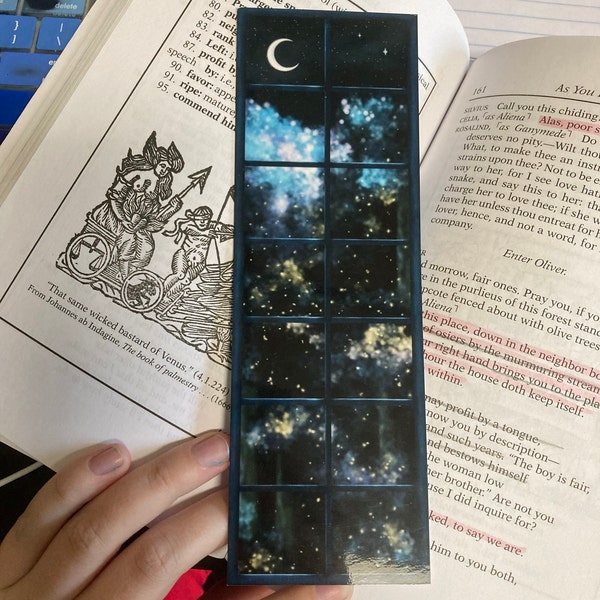 Night Sky & Fireflies | Celestial Window Bookmark - Etsy