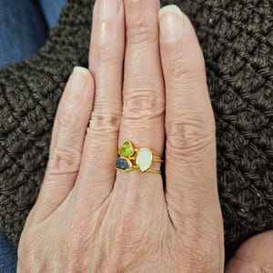 Customer photo from Laura, Dainty Raw Sapphire Ring in Yellow Gold