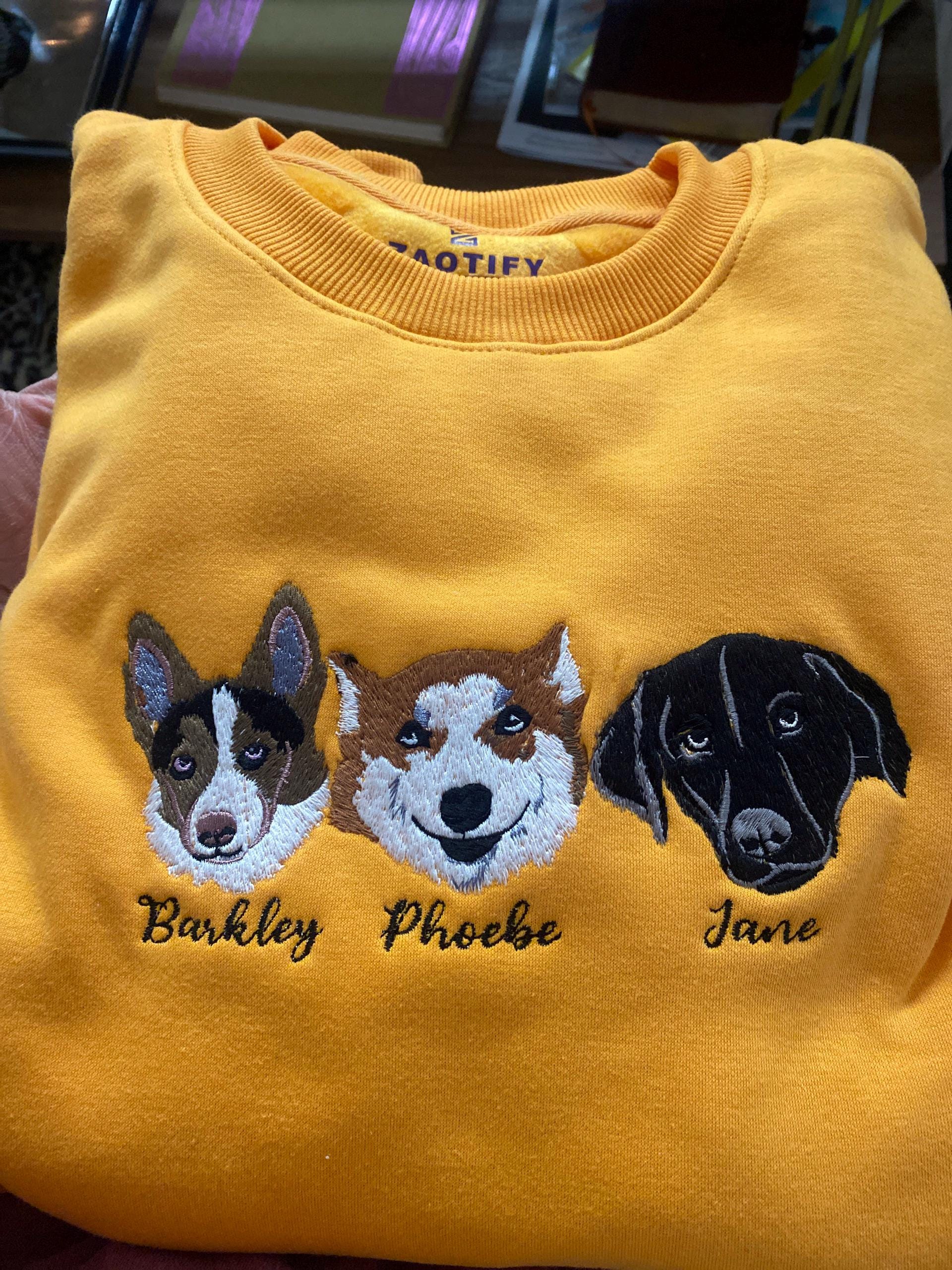 Embroidered Custom Pet Sweatshirt, Custom Embroidered Dog Sweatshirt, Unisex Crew Neck, Hoodie, Unisex T-shirt, Pet Lover Gift