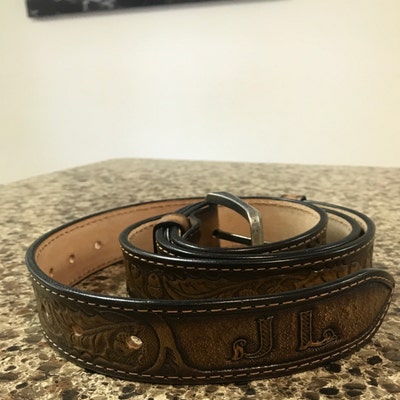 Personalized Leather Belt, Tooled Leather Belts, Western Belt, Mens ...
