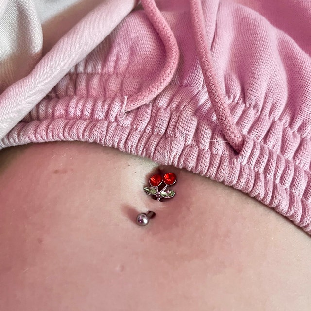 ♡ (3.0) pink belly piercing