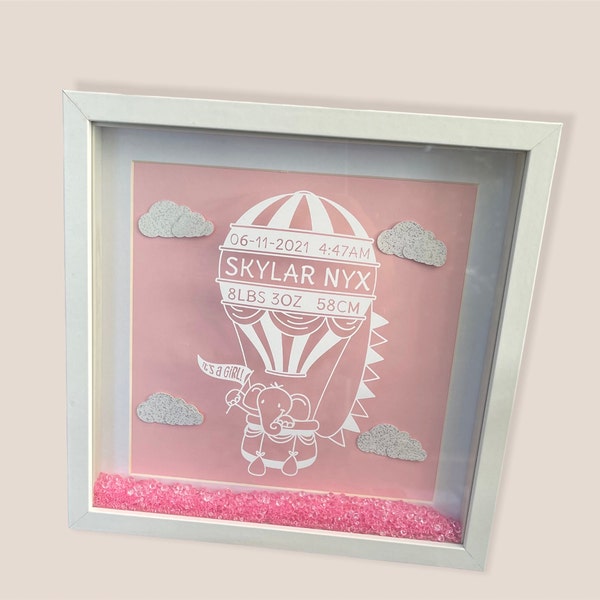 Svg Birth Stats Template HOT AIR BALLOON Baby Birth Announcement ...