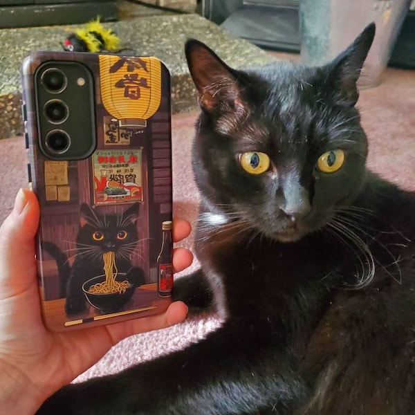 Kawaii Ramen Cat Cute Noodle Kitty Design Anime Pet Lovers Phone Case ...