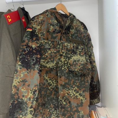 Original German Army Field Jacket Parka Military Issue Hooded Flecktarn ...