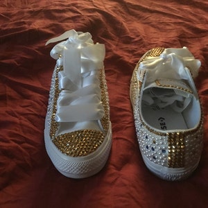 Pearl Low Top Custom Bling Converse for Women. Personalize Bridal ...