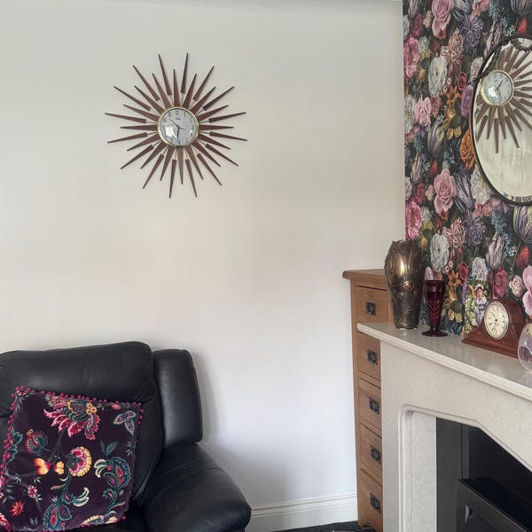 British Made 24 Inch Mid Century Style Starburst Clock by Royale 12 ...