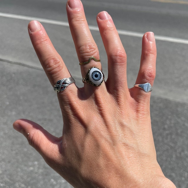 ヴィンテージ シルバー リング eye ring vintage Vintage Sterling Silver Evil Eye Ring - Etsy
