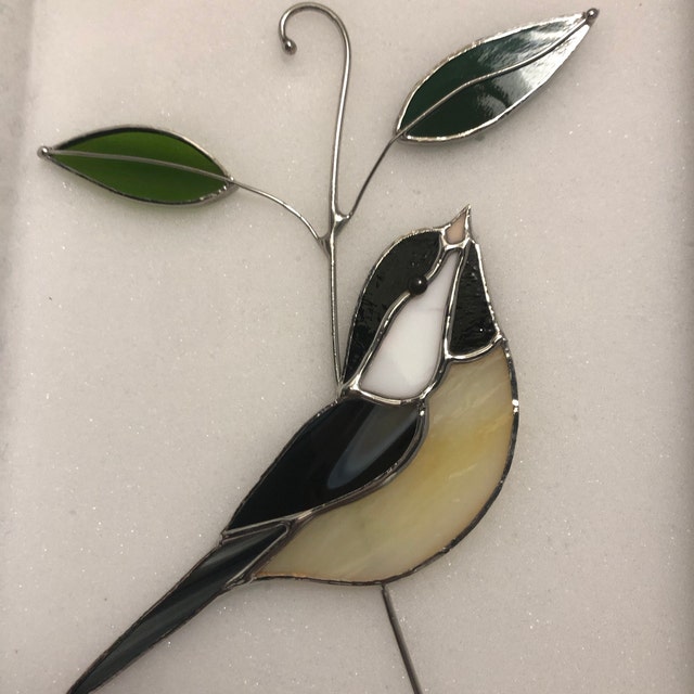Black Capped Chickadee Stained Glass Window Hangings Christmas