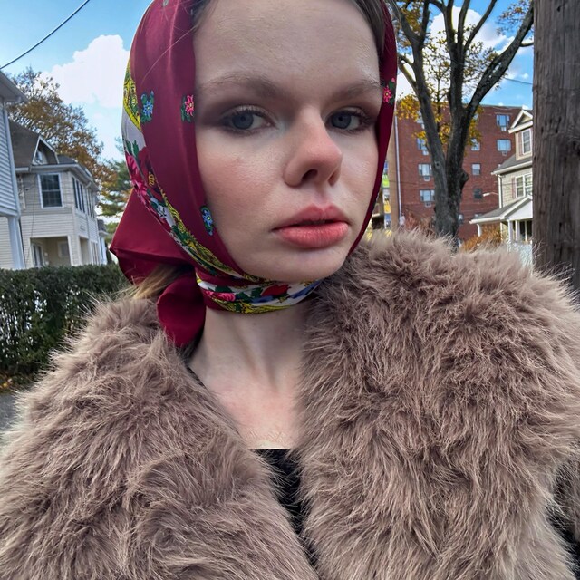 Babushka Scarf 8 Colors Burgundy Head Scarf Ukrainian Gift - Etsy