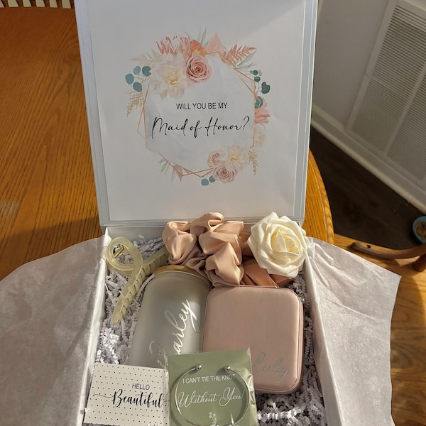 Bridesmaid Proposal Box Personalized Gift Blush Will You Be My ...