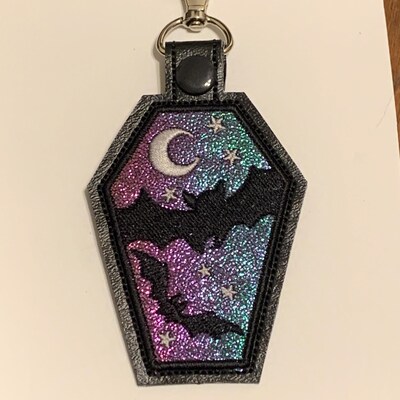 Coffin, Bats Keychain, Snap Tab - Etsy
