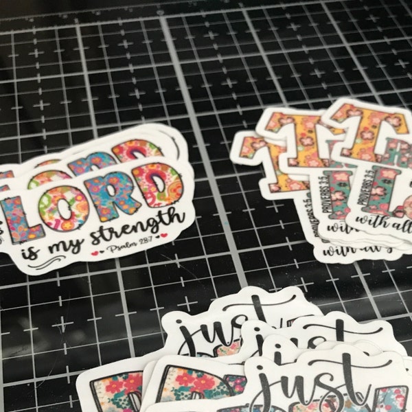The Lord is My Strength Sticker, Bible Sticker Pack, Faith Stickers ...