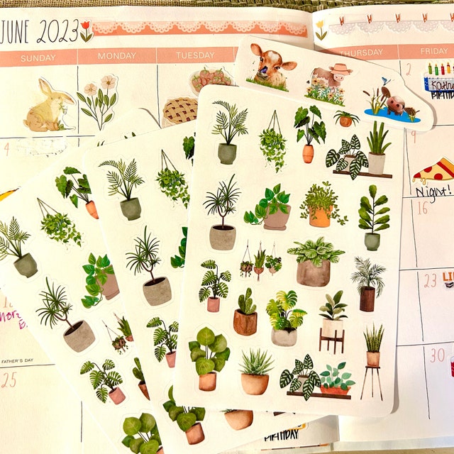 Cute Plants Stickers Nature Stickers Planner Stickers Bullet Journal  Stickers Square Lime Designs Flowers Stickers Greenery -  Israel