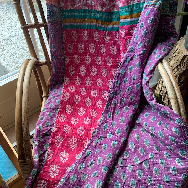 Sophia Art Indian Quilt -Vintage Quilt Old Patola Indian