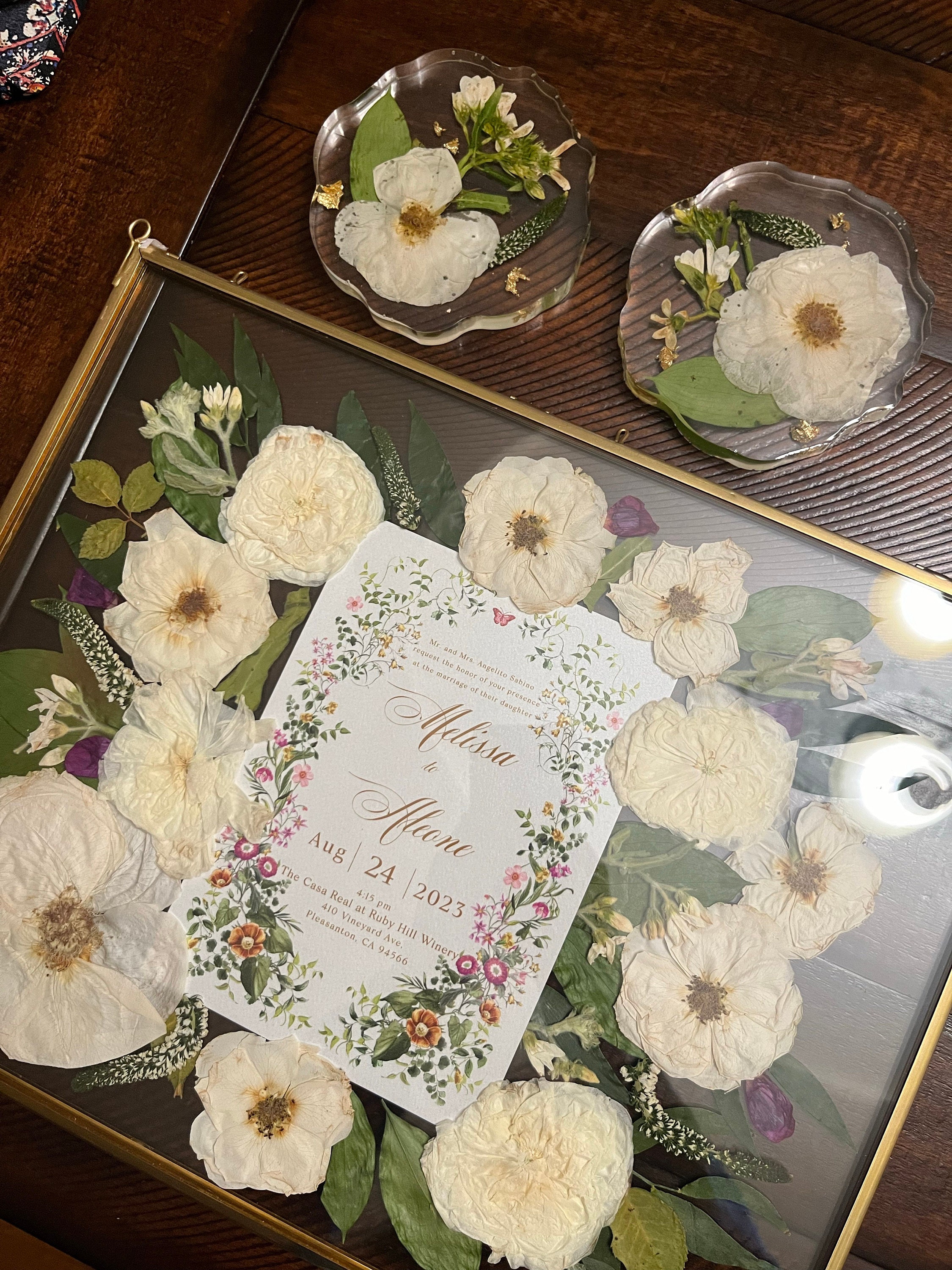Preserved flowers from Melissa's etsy review