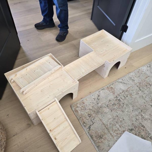 Image showcasing Softwood Hamster House: Gerbil Hideout, Small Animal Playground - Etsy