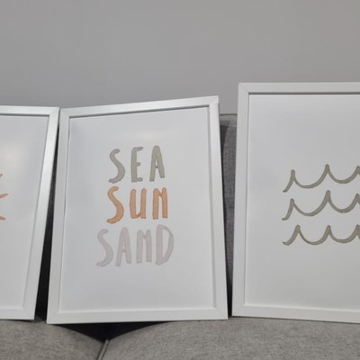 Summer Nursery Wall Art, Beach Ocean Nursery Decor, Set of 4 Prints