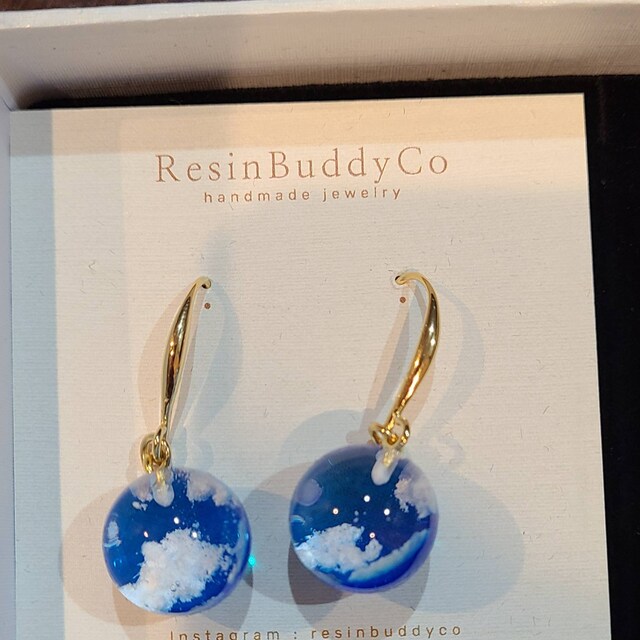 Blue Sky Cloud Earring, White Fluffy Cloud Earrings, Gift