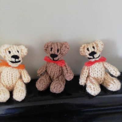 Hand Knit 7 Cm Black Sparkle Teddy Bear Miniature Him for Her Gift ...