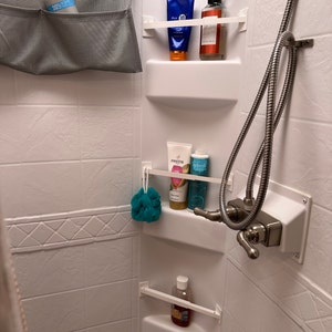 Granted Engineering RV Camper Travel Trailer Bathroom Stick On Shower  Corner Storage Bar RV Accessory Toiletry