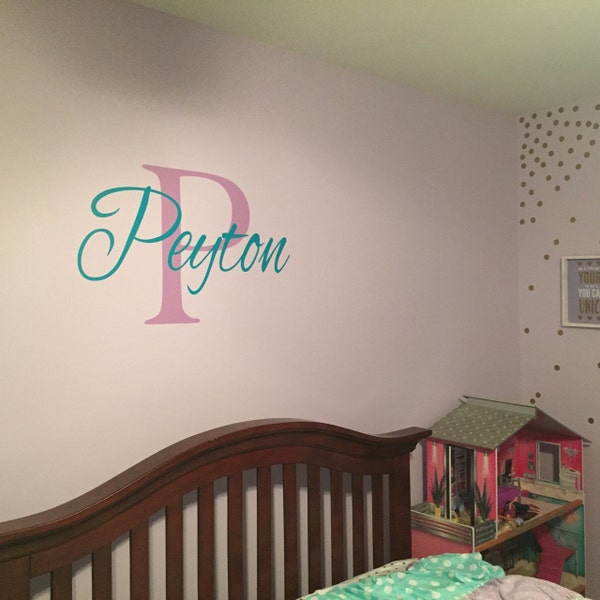 Personalized Name Wall Decal - Custom Name Wall Sticker - Vinyl Decal ...