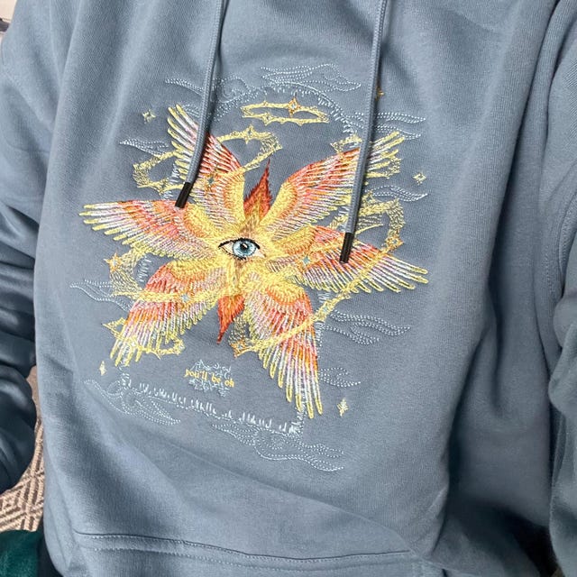 Embroidered Hoodie: Angels Fly - Organic Cotton - Etsy