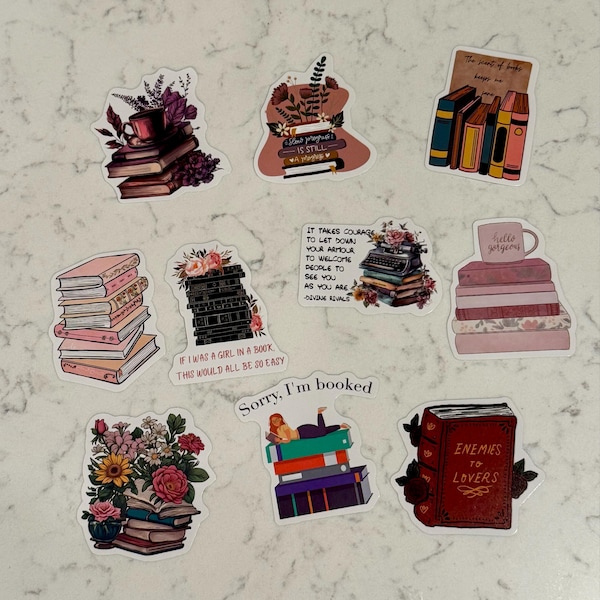 Book Stickers for Kindle Bookish Sticker Pack for Journals Scrapbooks ...