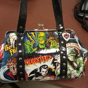 Monster Handbag With Your Choice of Vinyl Trim Kisslock Frame | Etsy
