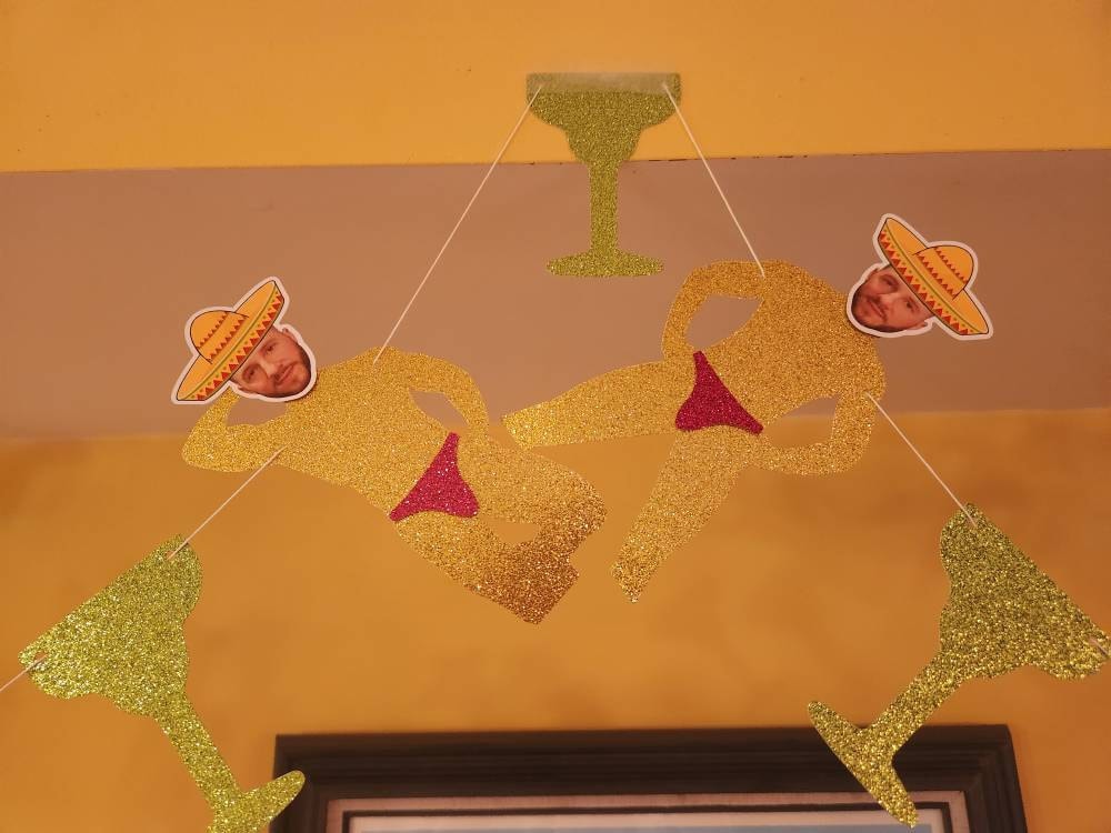 Margs and Matrimony Bachelorette Party Groom Face Banner, Groom Head Sombrero Dancer Decor, Margarita Bachelorette Party Mexico Bachelorette