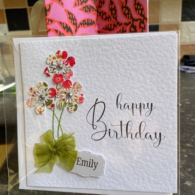 Mother-in-law Flower Birthday Card, Handmade in the UK - Etsy UK