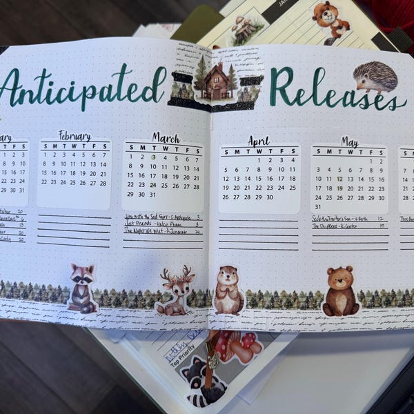 2026 Months Calendar Stickers | B&W | For Planners, Bullet Journals ...