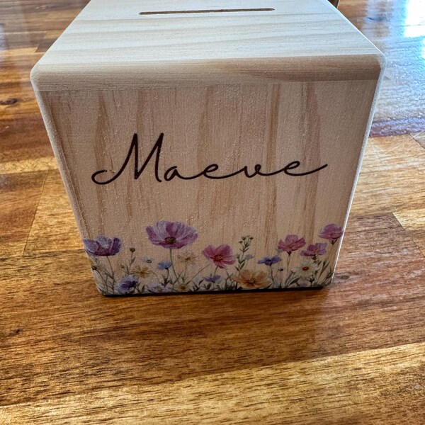 Money Box Girl,money Box Personalized,money Box Wood,money Box Flowers ...