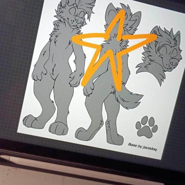 Hyena Canine Furry Reference Sheet Base Lineart - Etsy