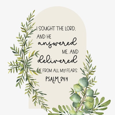 Psalm 34:4 Art Print-digital Download - Etsy