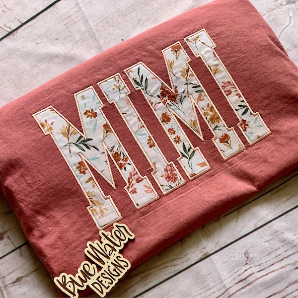 MIMI Applique Embroidery Design Four Sizes Grandma Mother's Day Gift ...