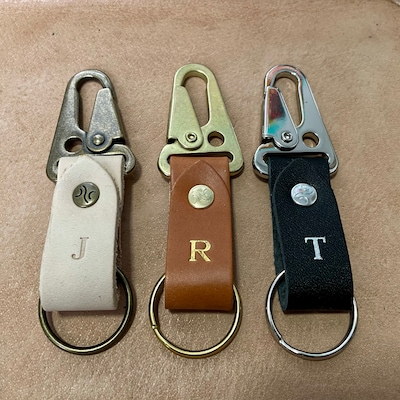 Personalized Mini Leather Keychain. Mini Tactical Clip Key Chain ...