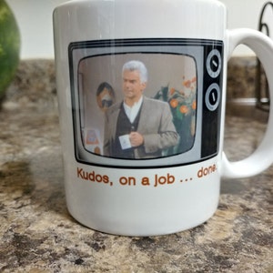 on a job...done." Coffee Cup Seinfeld Mug Classic! J Peterman "Kudos on a job...done." Coffee Cup Seinfeld Mug Classic! J Peterman "Kudos