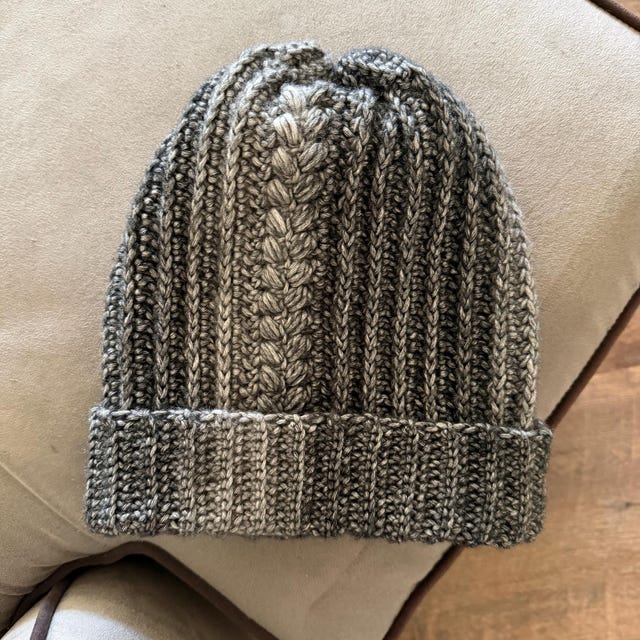 A customer's finished Autumn Wheat Hat Beanie Crochet Pattern