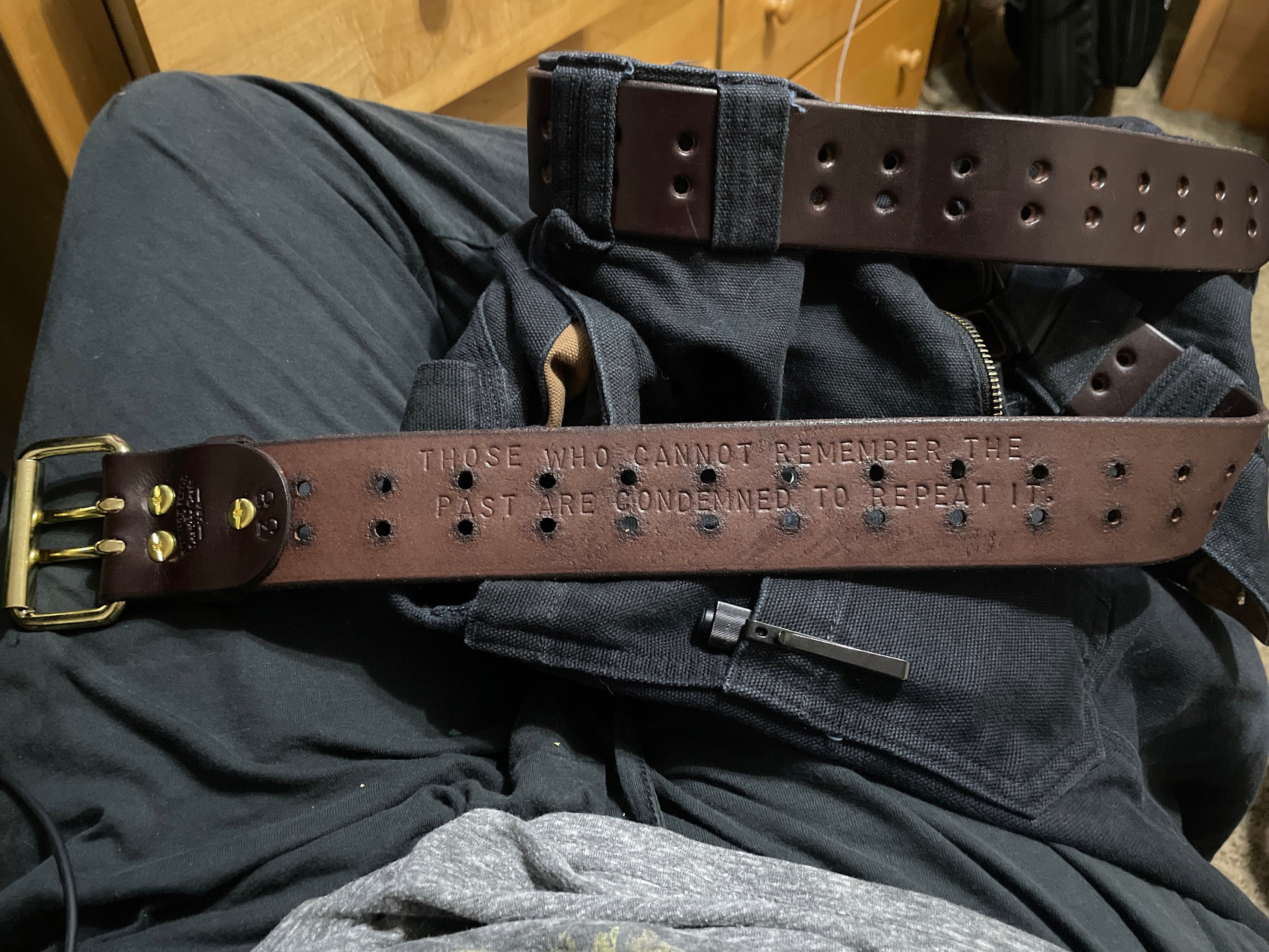 2&quot; Casual Amish Handmade Wickett & Craig Double Hole 12oz Real Bridle Leather Dress Work Belt for Gun Holster Strap-Made in Lancaster PA