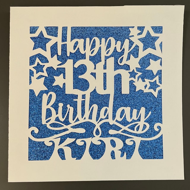 【5％OFF】 | Card Birthday 13th Happy SVG Personalize a With Card Your その他