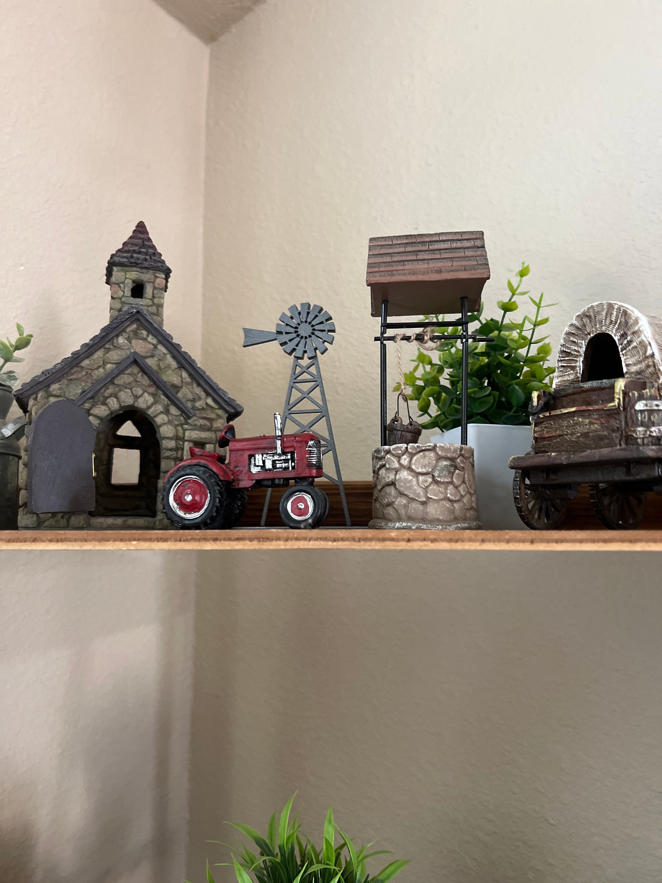 Farmhouse Tiered Tray Decor, Farmhouse Shelf Sitters, 3D Farmhouse Decorations, Red Barn, Cow Pig Chicken Decor