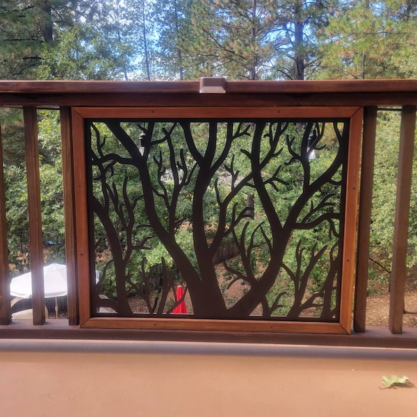 Tree Railing Metal Panel Tree Railing Metal Insert, Metal Panel, Metal Privacy Screen, Fence ...