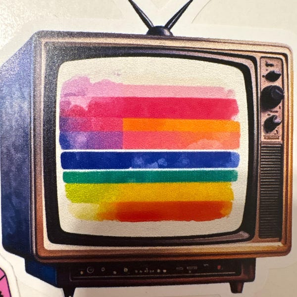 Retro 80s 90s TV Sticker - Vintage Television Decal - Nostalgic Tech ...